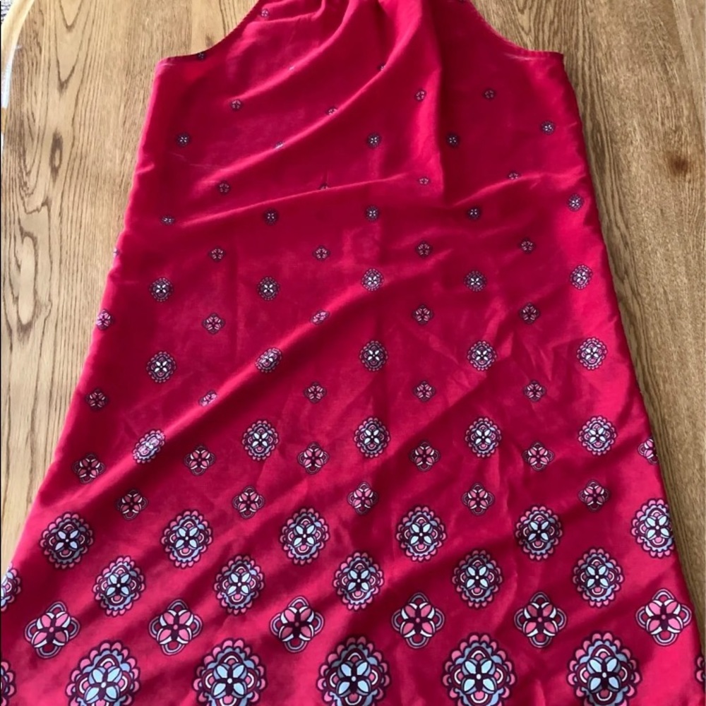 Red with floral design dress/shirt size m
